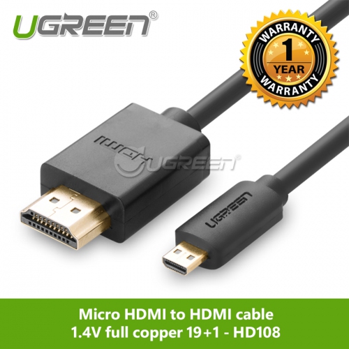 Ugreen Mini HDMI TO HDMI cable 1,4 HD108 full copper 19+1 3M  10118 GK