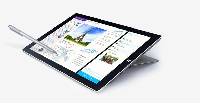 Microsoft Surface Pro 3 Core i5-4300U, RAM 8GB, SSD 256GB, 12″ Full HD, Window 10 Professional