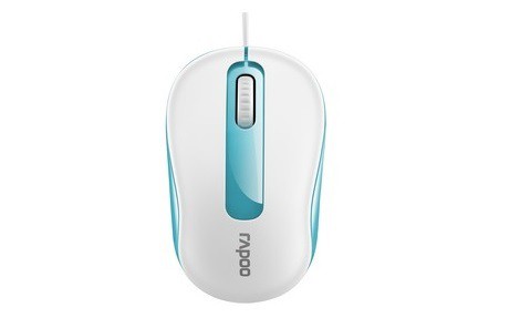 Mouse RAPOO N1190 (16122) Wired Optical Mouse USB_White-Blue_16041WD 