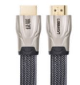 Ugreen HDMI  flat cable HD102 metal connector nylon braid 1.4V full copper 19+1 1M GK