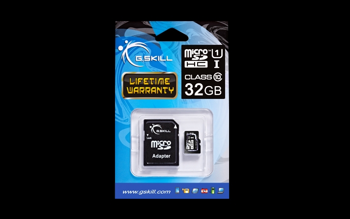 G.Skill 32GB Class 10 Micro SDHC Flash Card with SD Adapter (FF-TSDG32GA-C10)