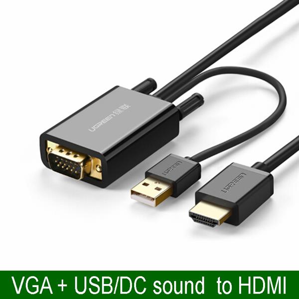 Ugreen MM120 VGA+USB to HDMI Male to Male Cable 30840 _GK