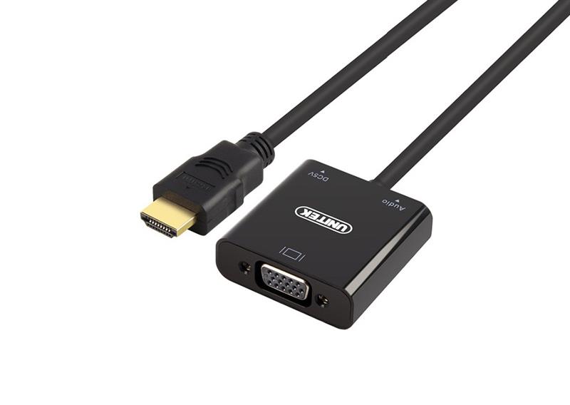 C&#193;P HDMI -&gt; VGA + AUDIO UNITEK 17CM (Y-6333)