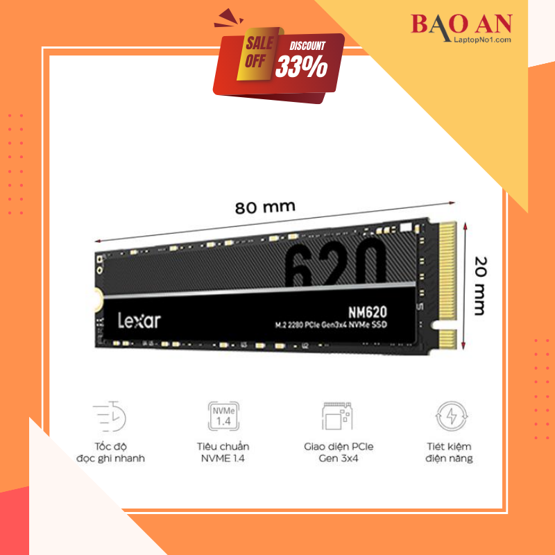 SSD Lexar® NM620 M.2 2280 NVMe 256GB (LNM620X256G) | 1022D