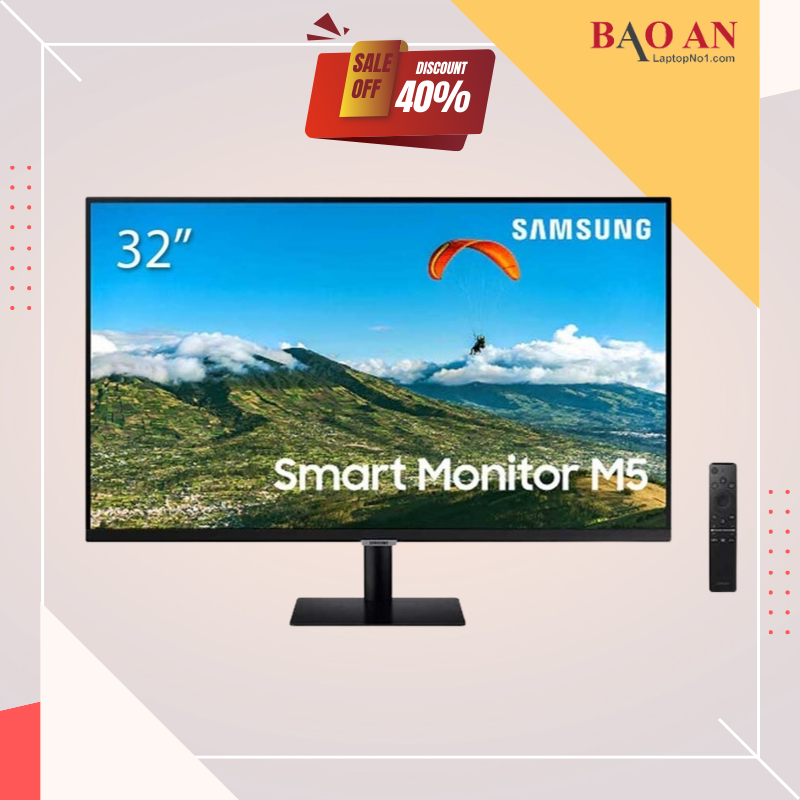 M&#224;n H&#236;nh Th&#244;ng Minh Samsung LS32AM500NEXXV | 31.5 inch Smart Monitor Full HD (1920 x 1080) Anti Glare | HDMI | USB 3.0 | Smart App Netflix | Youtube | Web Browser | Remote | Wifi &amp; Bluetooth | Speaker | 0321D | KM09