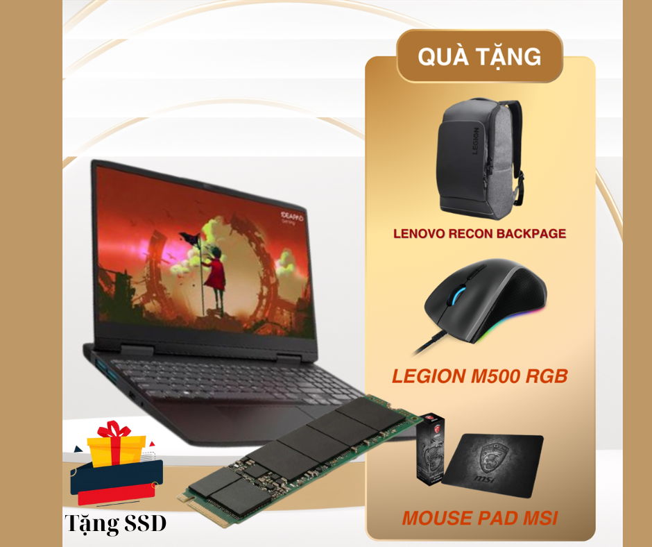 Lenovo IdeaPad Gaming 3 15ARH7 (82SB007MVN) | AMD Ryzen™ 7 6800H | 16GB | 512GB SSD PCIe Gen 4.0 | GeForce&#174; RTX  3050 Ti 4GB GDDR6 TGP 85W | 15.6 inch Full HD IPS 120Hz | Win 11 | LED KEY RGB | 0822D