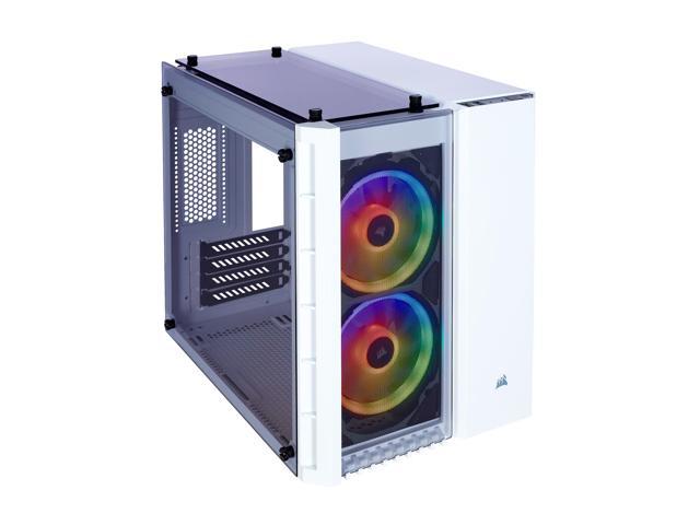 Case Corsair Crystal Series 280X RGB Tempered Glass Micro ATX Case — White (CC-9011137-WW) _919KT