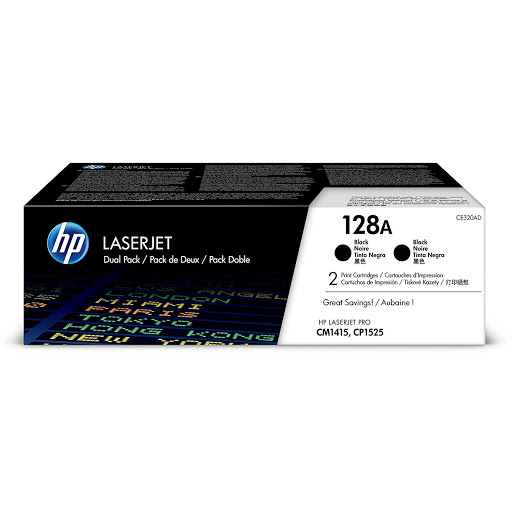 Mực In HP 128A Black Original LaserJet Toner Cartridge (Dual Pack) CE320AD 618EL