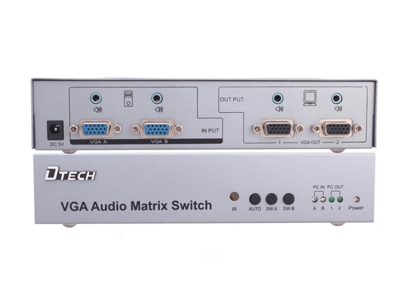 SWITCH VGA AUDIO 2-2 DTECH (DT-7027) 318HP
