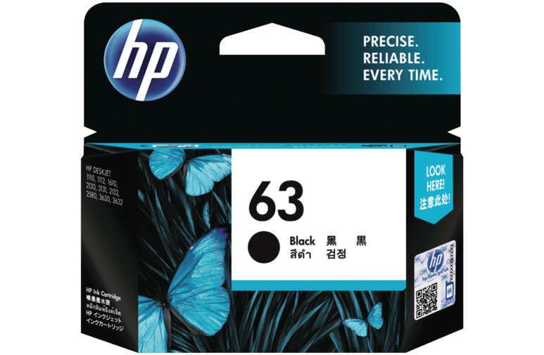 HP 63 Black Original Ink Cartridge F6U62AA 618EL