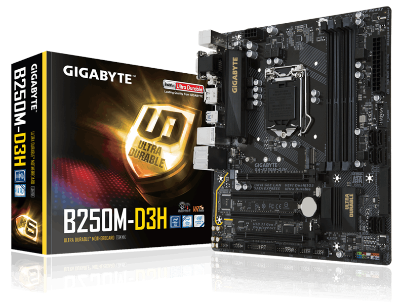 Mainboard GIGABYTE GA-B250M-D3H (rev. 1.0) LGA1151 _618S