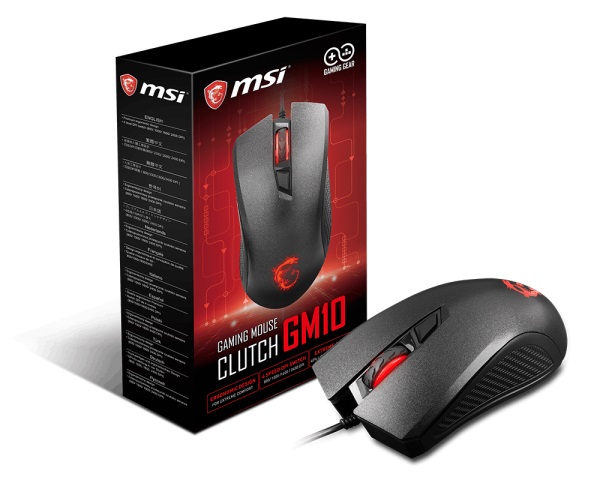 MSI Clutch GM10 USB Adjustable DPI Ergonomic Design Gaming Grade Optical Mouse (518EL)