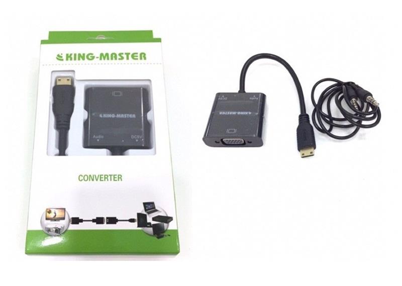 C&#193;P MINI HDMI -&gt; VGA + AUDIO KINGMASTER (KY-H 125B)