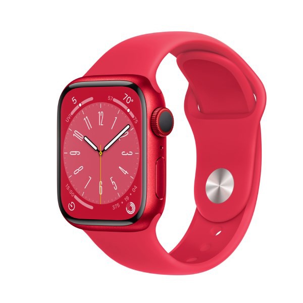 Apple Watch Series 8 Red (LTE) 41mm Viền Nh&#244;m - D&#226;y Cao Su Ch&#237;nh H&#227;ng (MNJ23)