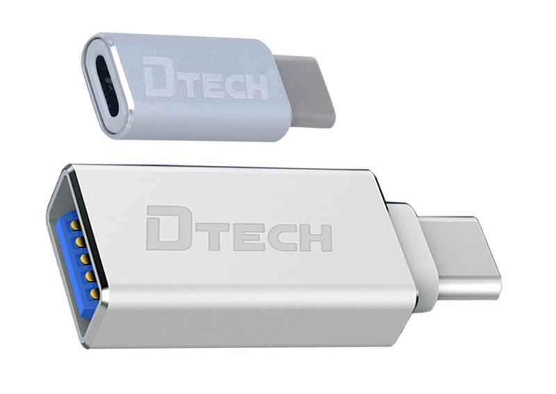 ĐẦU ĐỔI TYPE-C -&gt; USB 3.0 &amp; MICRO USB DTECH (T - 0007) 318HP