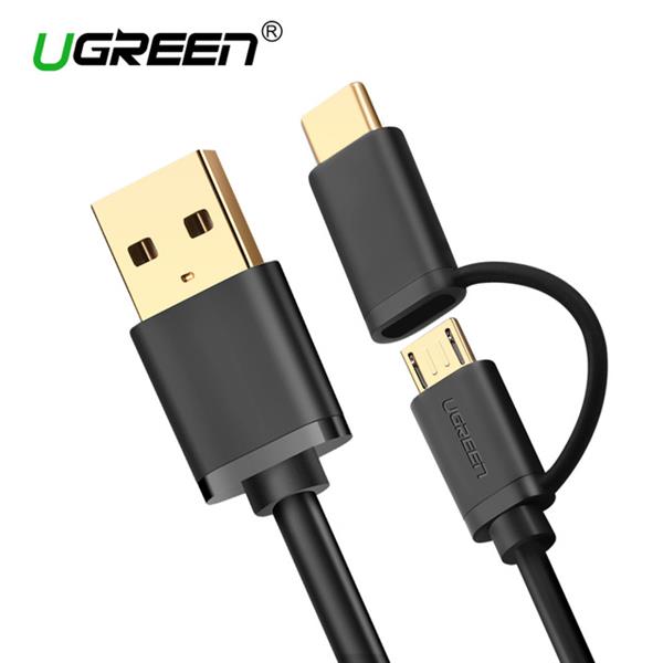 Ugreen USB 2.0 to Micro USB + Type C data cable 1M 30174 GK