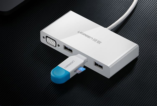 Ugreen Type C to VGA+3 USB 3.0 HUB 15cm MM133 GK